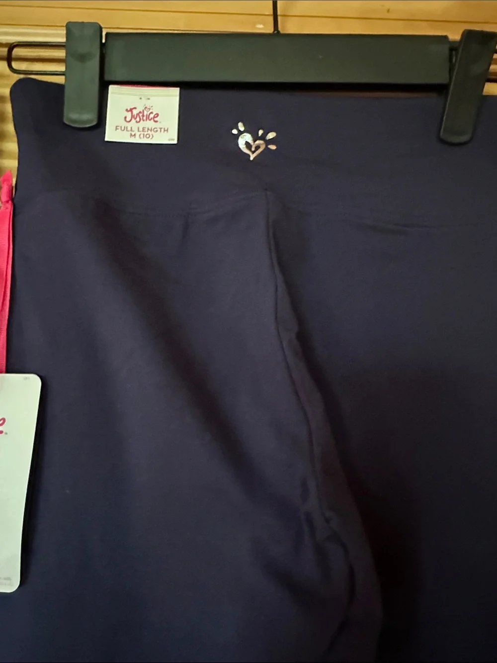 Justice Full-Length Girls' Leggings (2-Pack) steel heather/french navy NWT